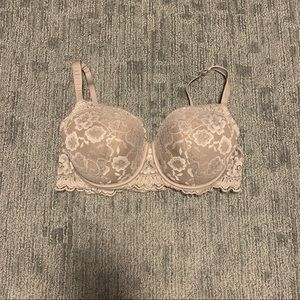 La SENZA Beige Lace and Sparkle Bra, size 38 D